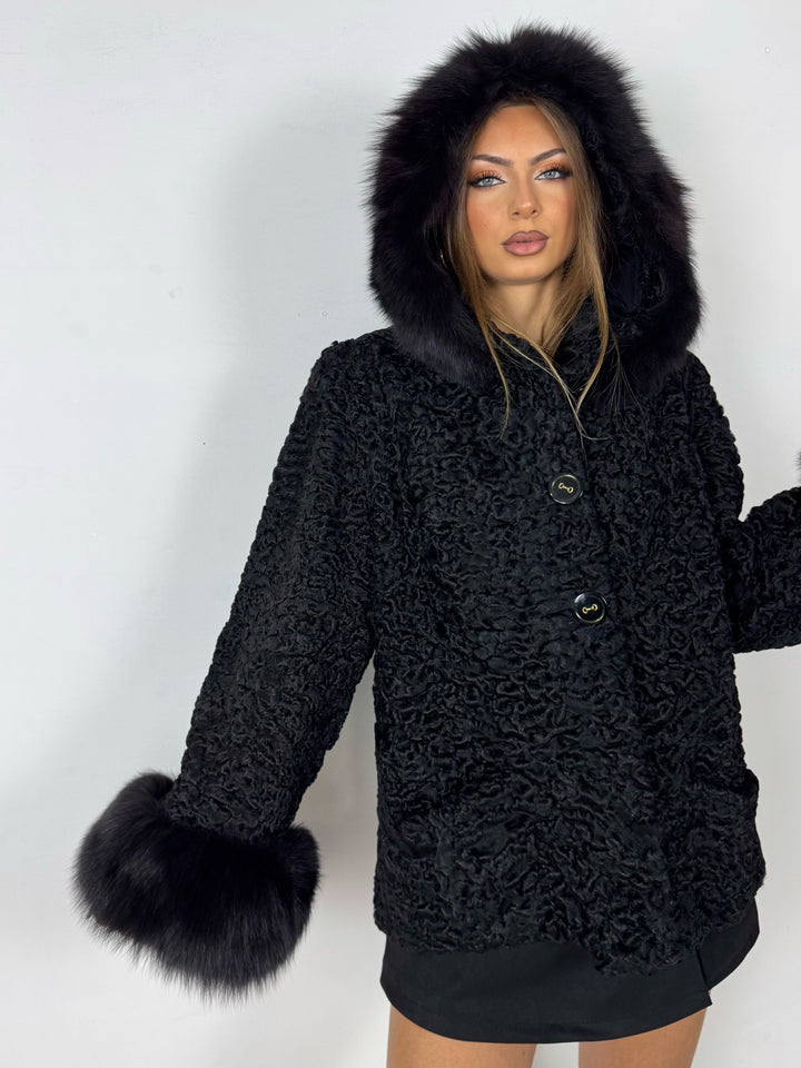 Pelliccia in astrakan Vintage 96