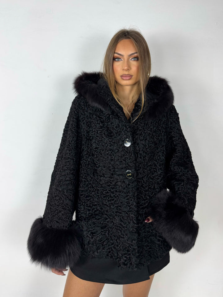 Pelliccia in astrakan Vintage 96