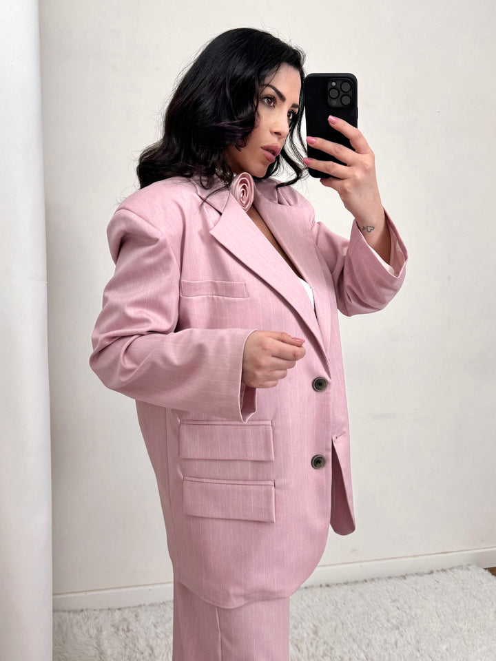 Chaqueta oversize raya diplomática “Mirna”