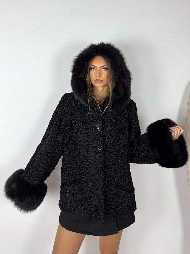 Pelliccia in astrakan Vintage 96
