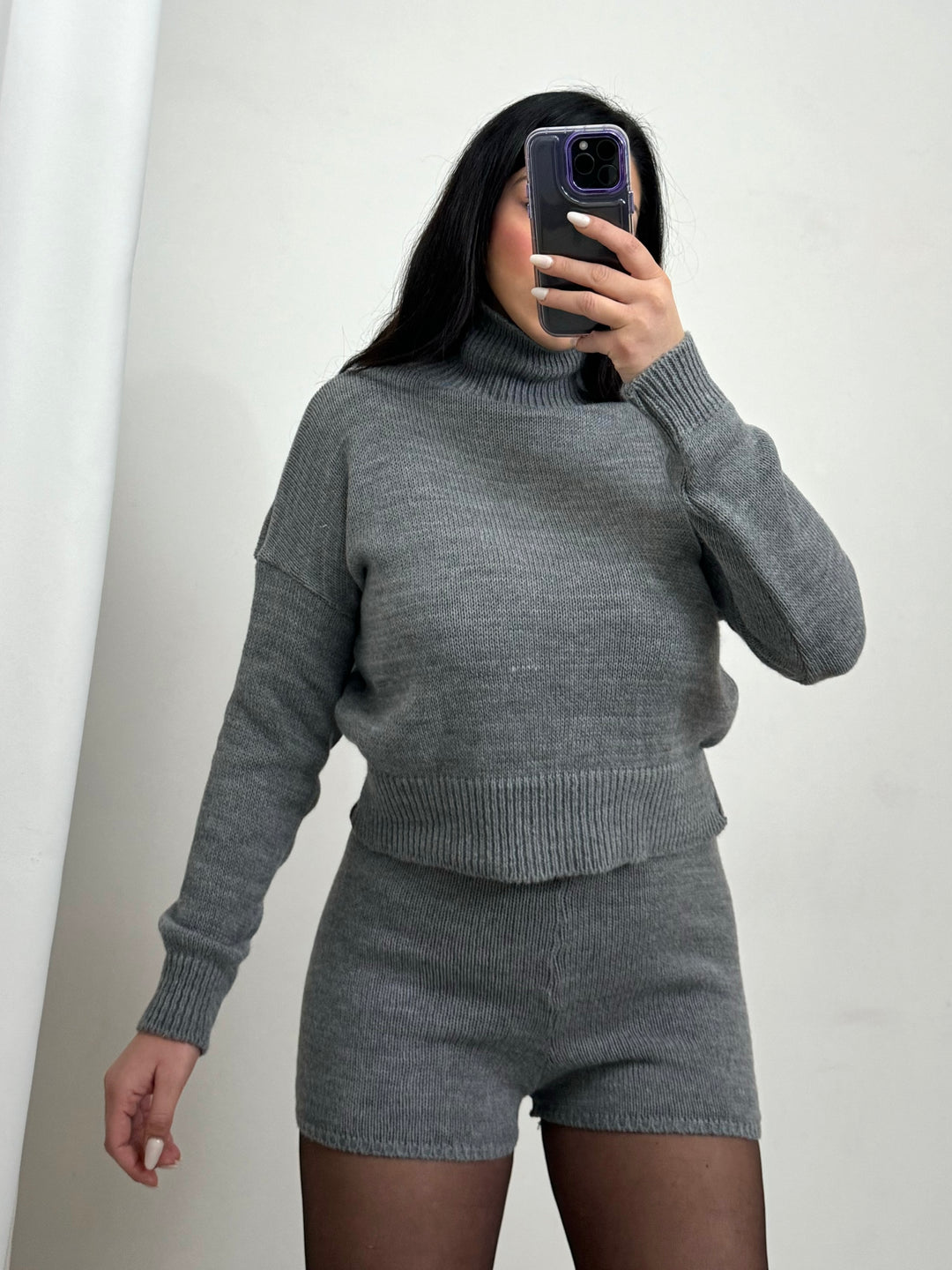 Coordinato in lana maglione e pantaloncini “Amalia”