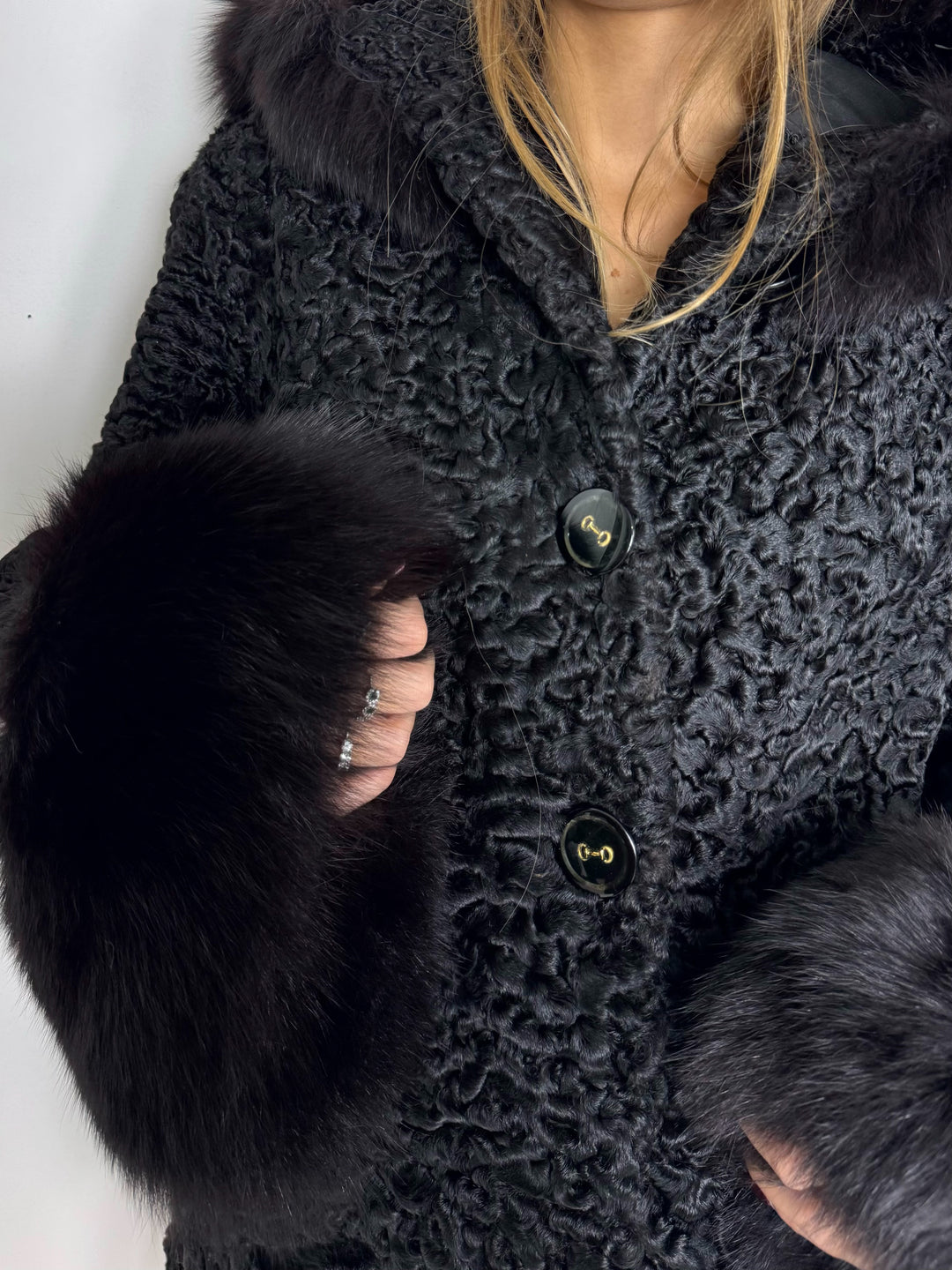 Pelliccia in astrakan Vintage 96