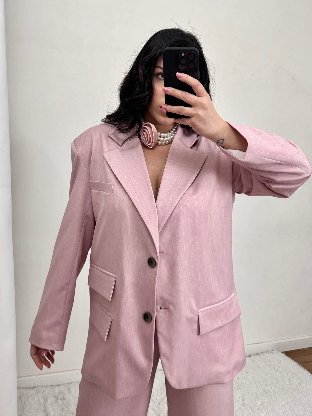 Chaqueta oversize raya diplomática “Mirna”