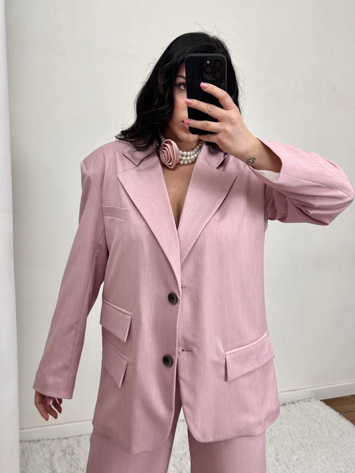 Chaqueta oversize raya diplomática “Mirna”