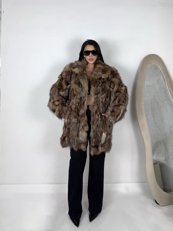 Pelliccia in volpe patchwork Vintage 87