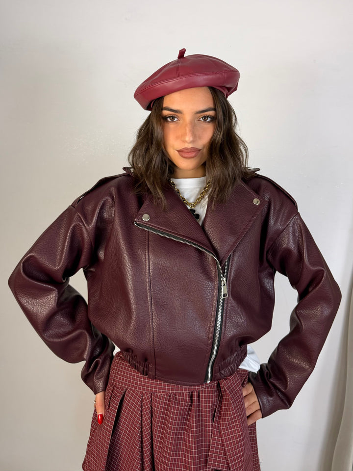 Giubbotto bomber chiodo in eco pelle