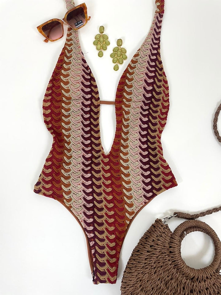 Costume intero sgambato crochet “Onda”