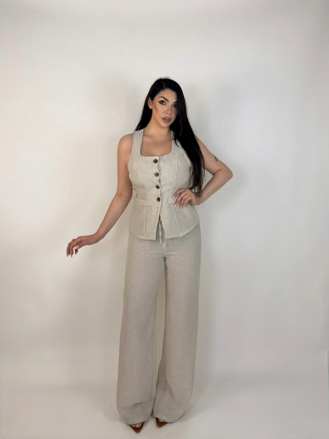 Tailleur in lino “Grace”