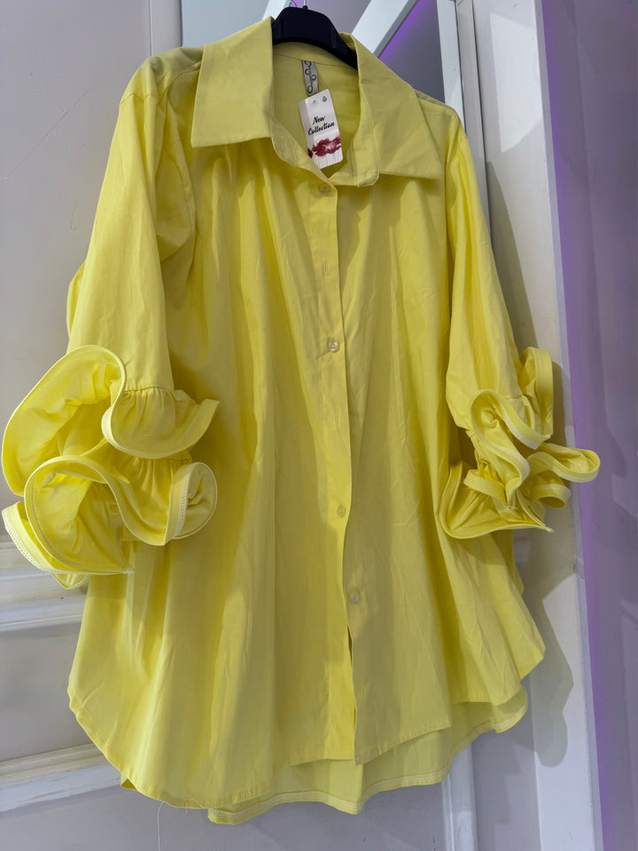 Camicia in cotone con rouche “Amina”