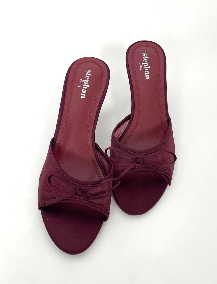 Sandalo mule con tacco a rocchetto “Fiocco”