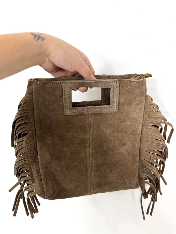 Borsa scamosciata in vera pelle “Raja”