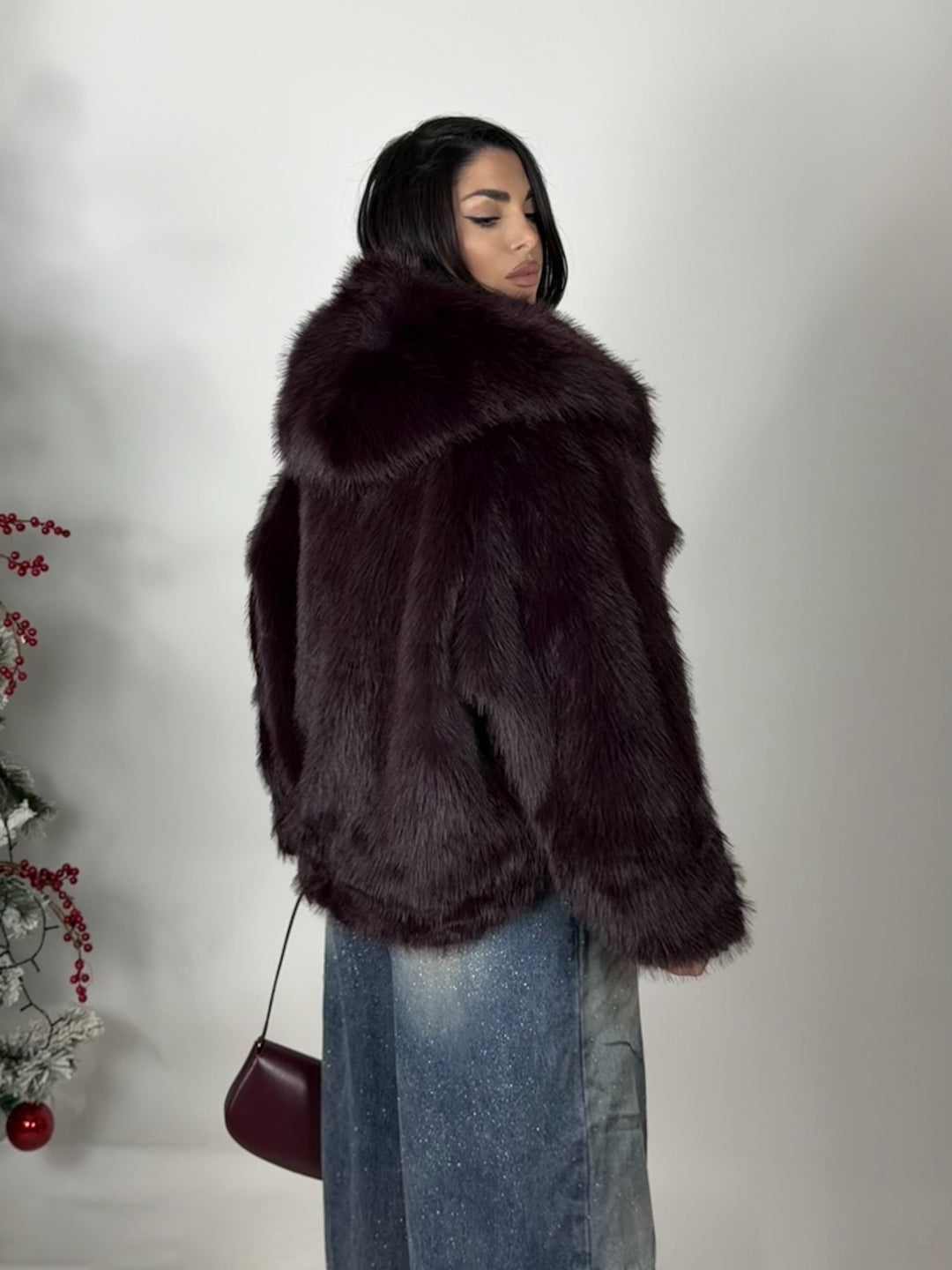 Eco pelliccia con cappuccio “Ice”