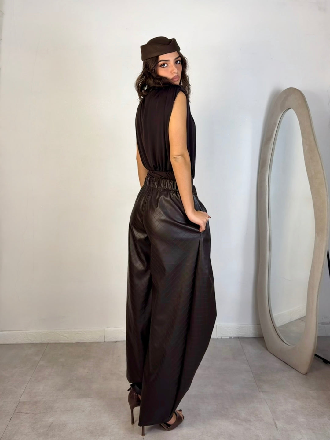 Pantaloni in ecopelle “Veneta”