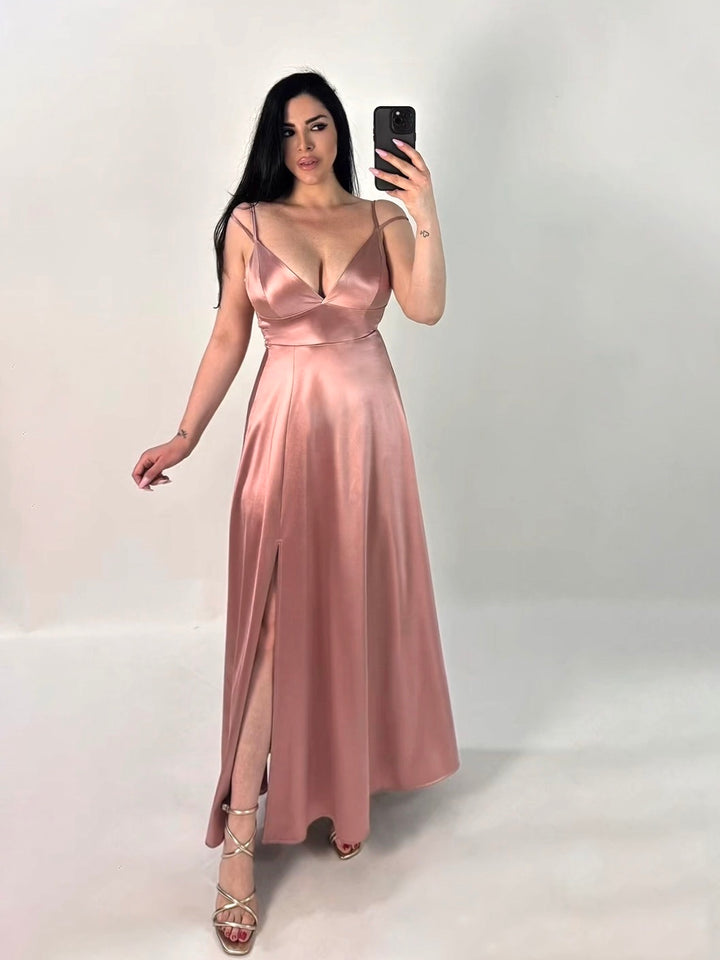 Abito lungo con scollo dietro “Juliette”