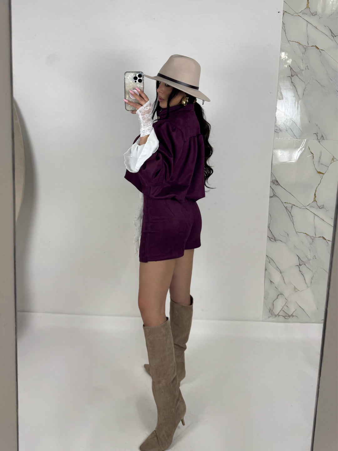 Panta gonna scamosciato “Crystal”