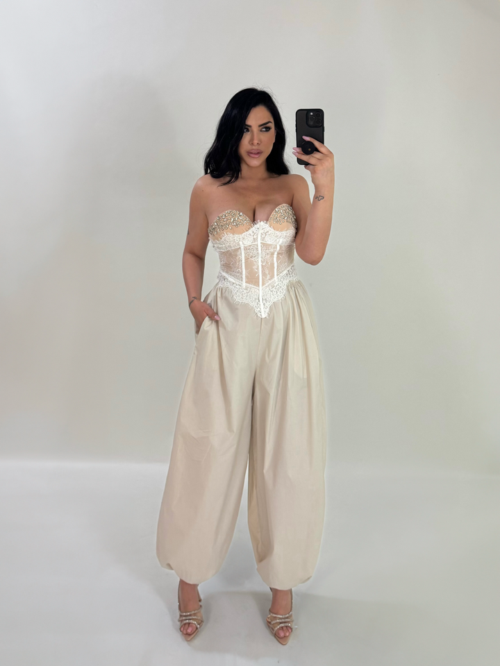 Pantaloni in cotone balloon “Daphne”