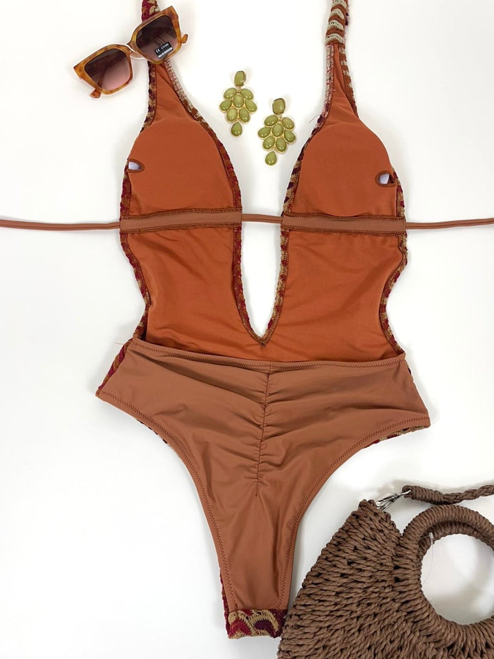 Costume intero sgambato crochet “Onda”