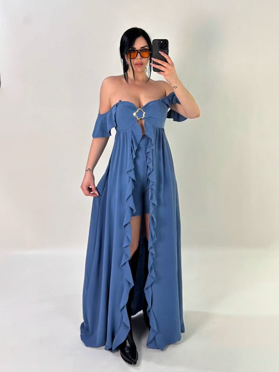 Coordinato top lungo e pantaloncini “Coachella”