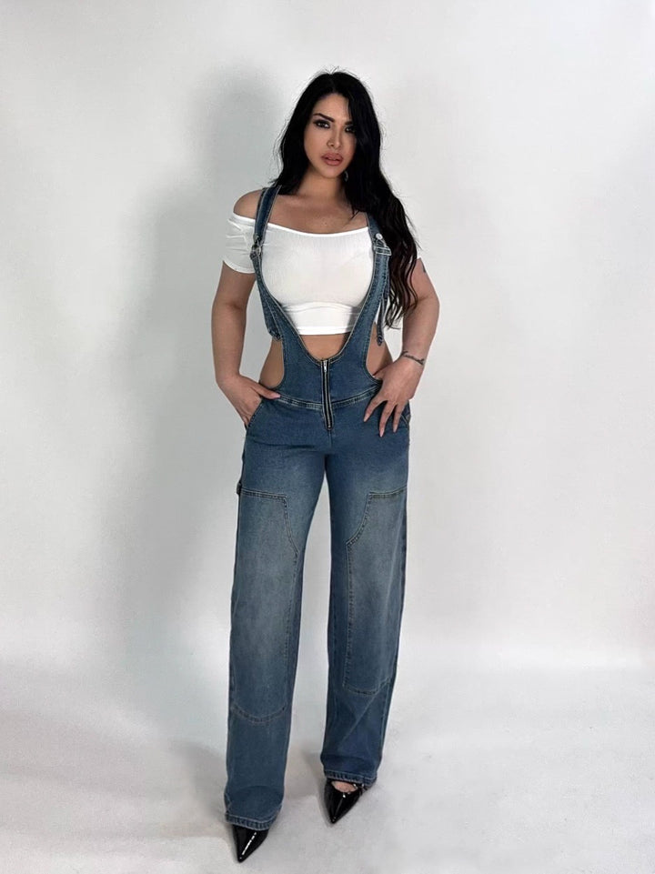 Salopette balloon in jeans “Giselle”