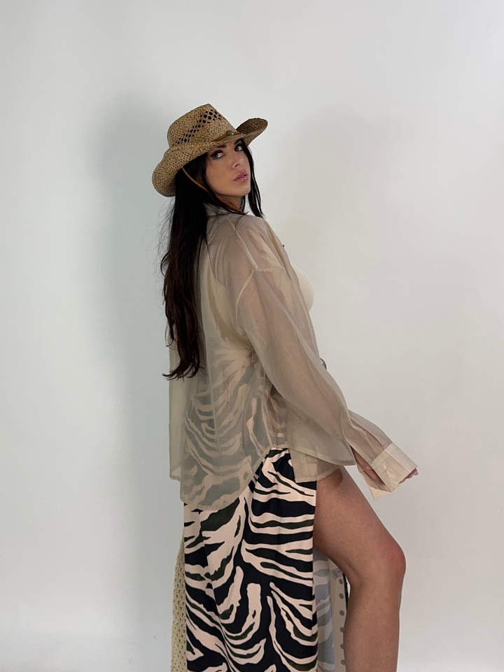 Maxi camicia in organza “Tulum”
