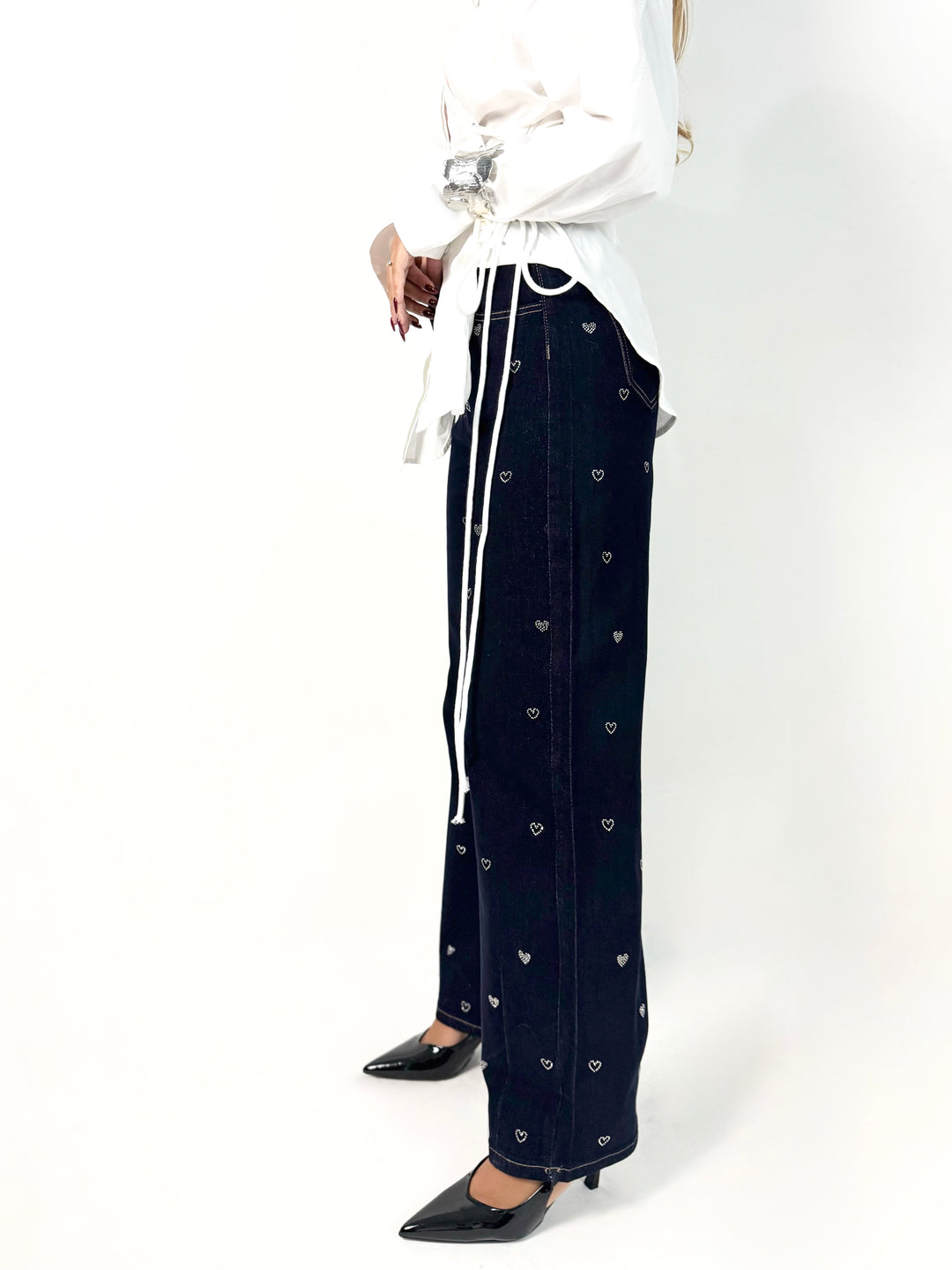 Jeans balloon con cuori “Heart”
