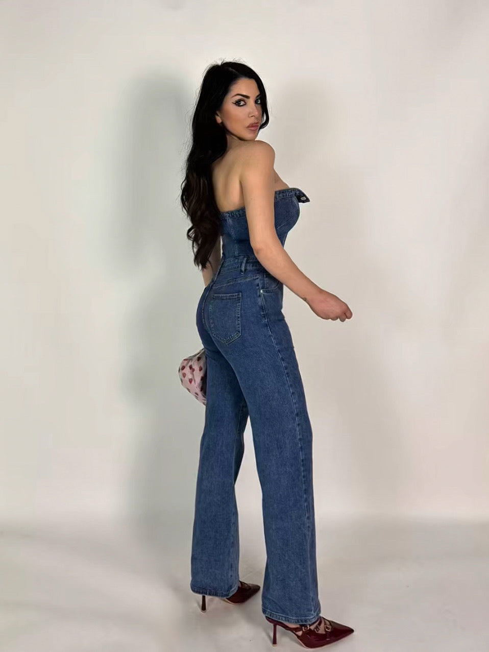 Tuta in jeans a zampa “Maika”
