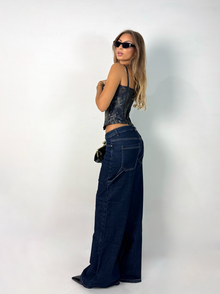 Jeans wide leg elastico “Carol”