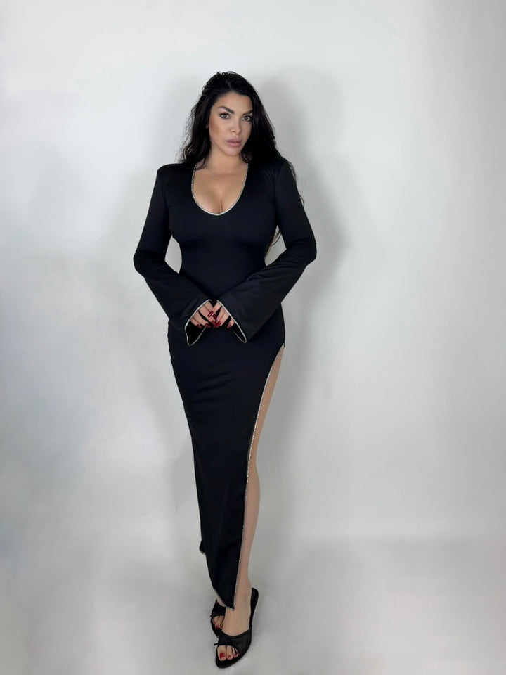 Abito con spacco manica ampia “Venus”