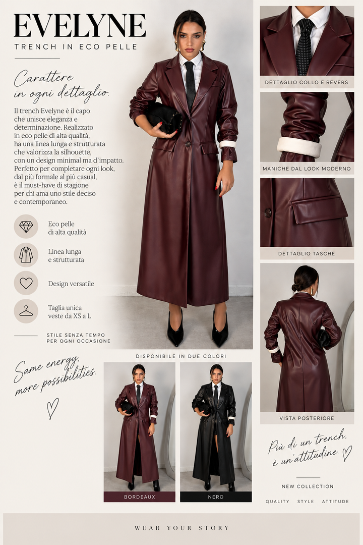 Trench in eco pelle “Evelyne”