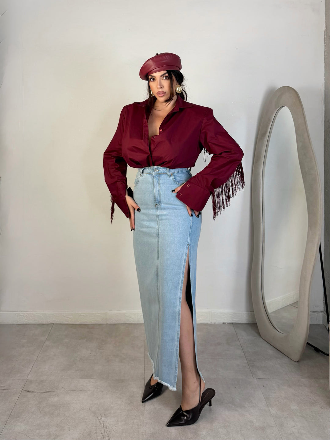 Gonna in jeans lunga “Marielle”