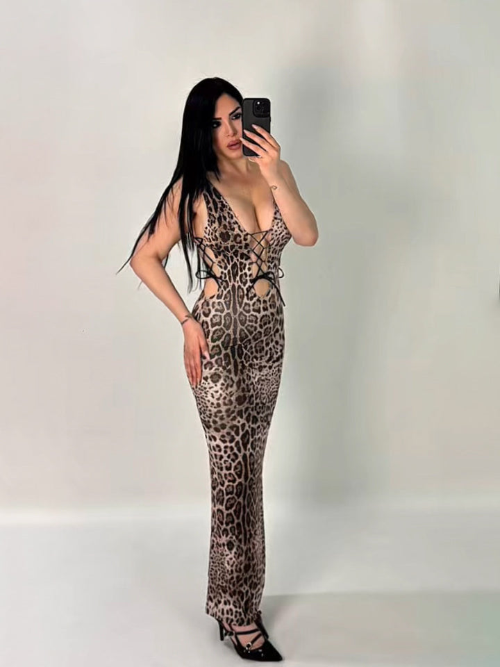 Abito lungo con lacci “Savannah”