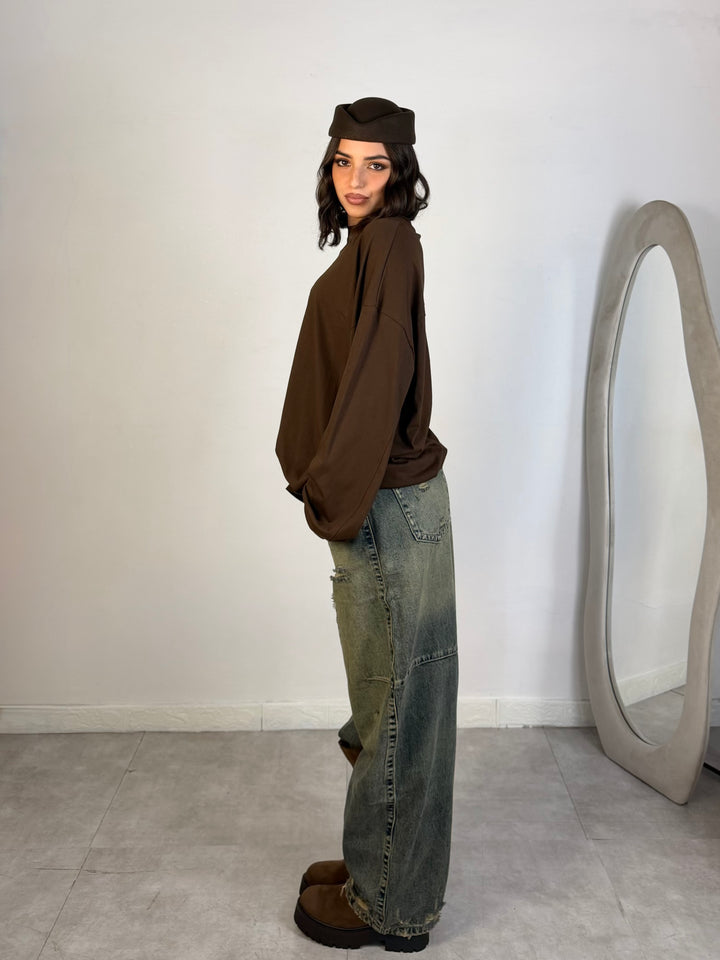 Jeans baggy sabbiati