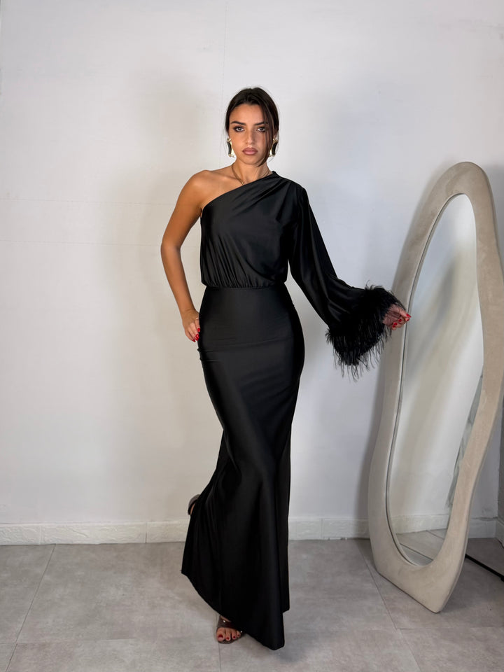 Abito con piume “Daiana”