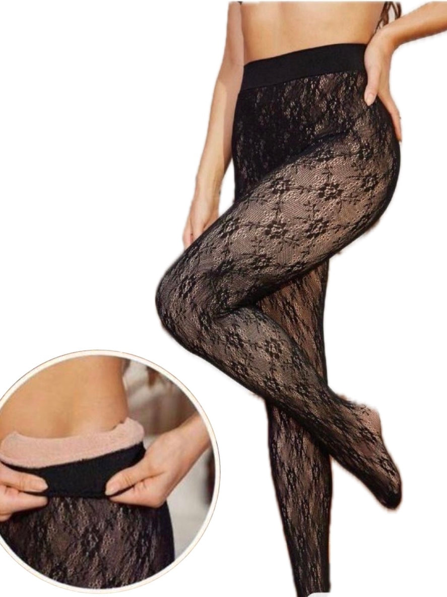 Calze felpate in pizzo