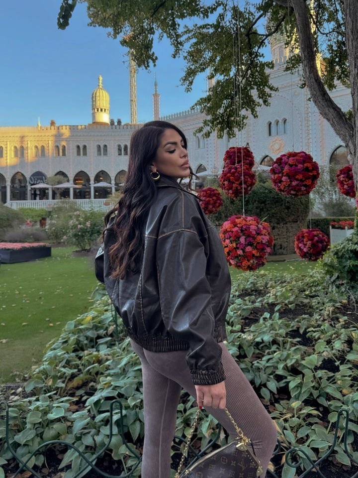 Giubbotto bomber in eco pelle “Dominique”