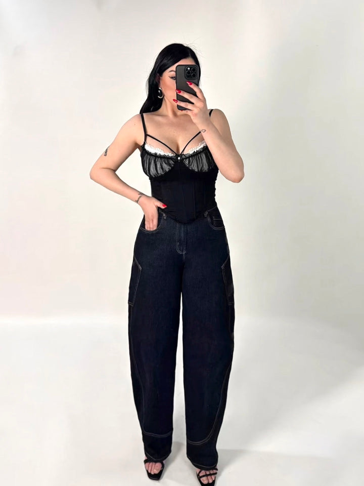 Jeans scuro balloon “Vittoria”