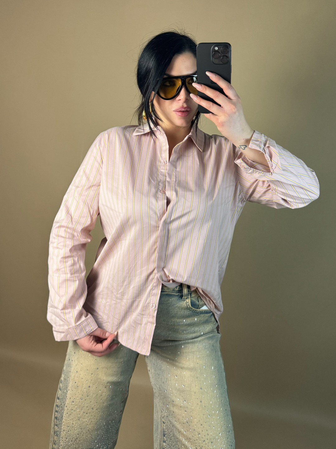 Camicia in cotone a righe “Manuela”