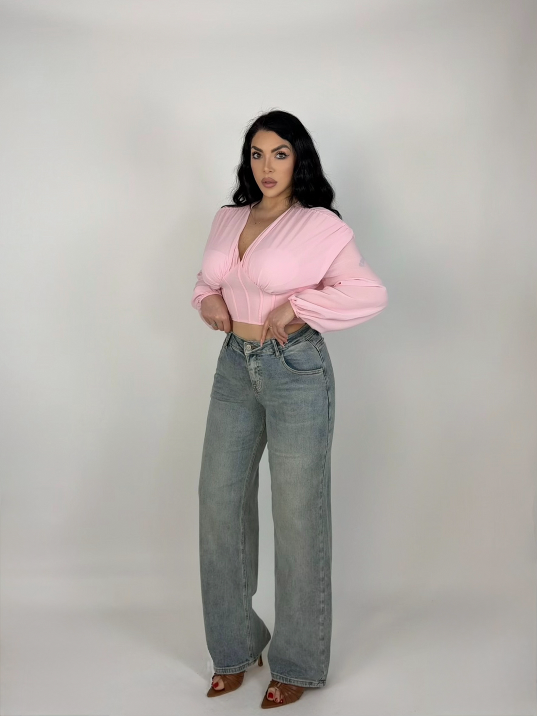 Jeans con tasca strass “Candy 2.0”