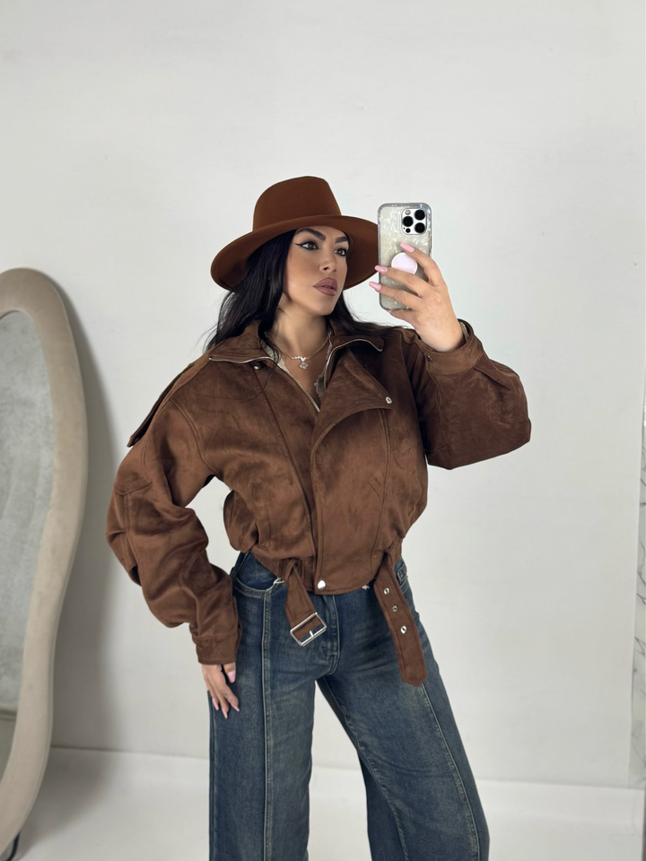 Giubbotto chiodo scamosciato “Josephine”