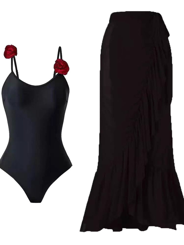 Coordinato costume e gonna copricostume “Roses”