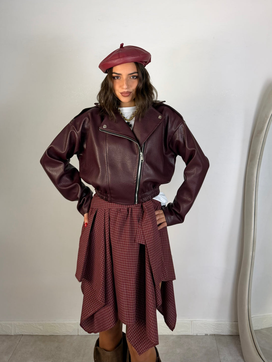 Giubbotto bomber chiodo in eco pelle