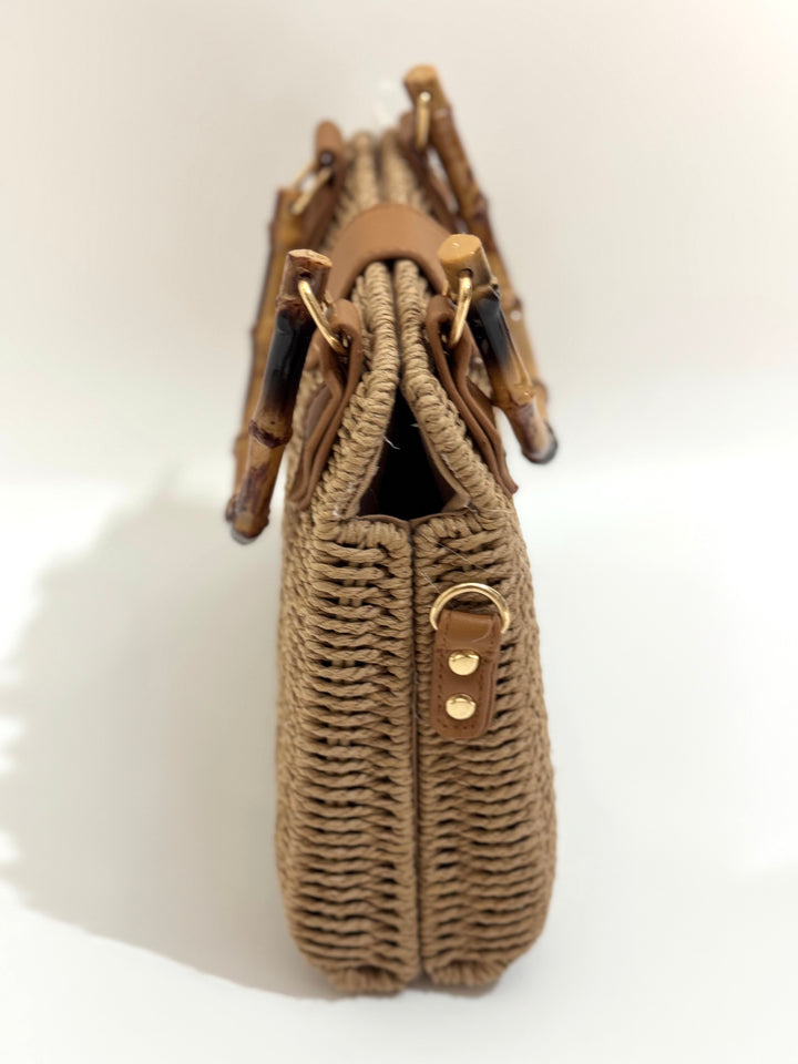 Borsa rigida in rafia “Sasha”