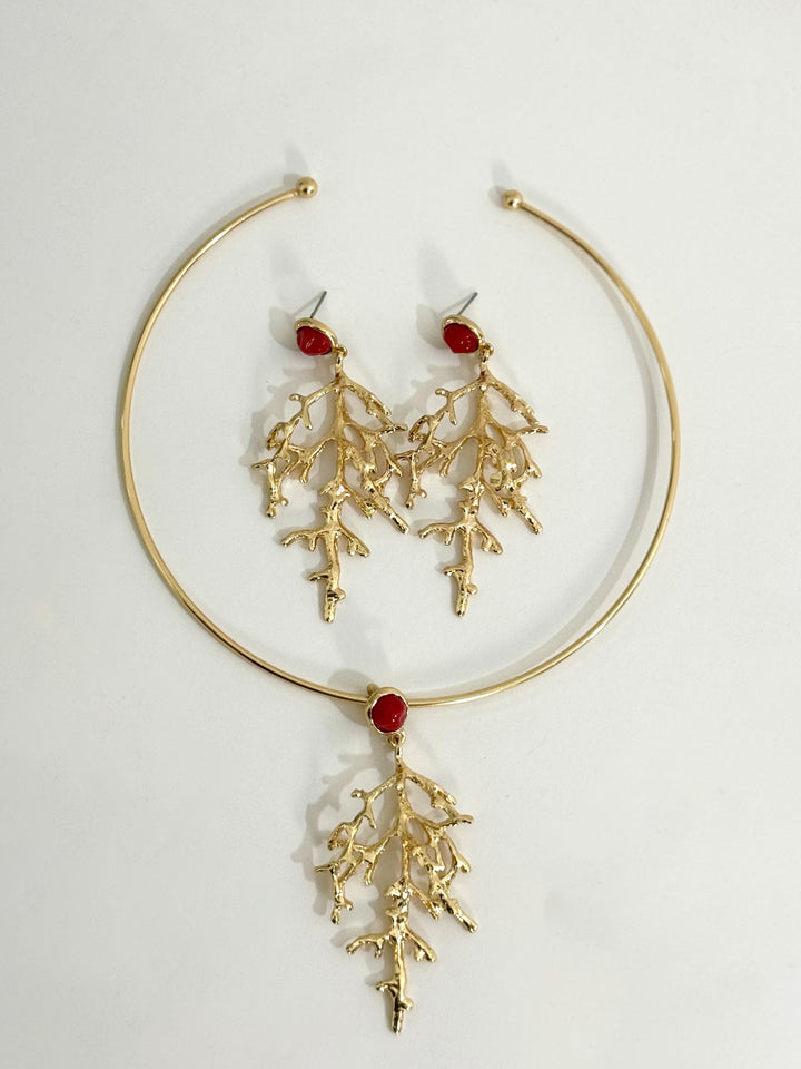 Set collana e orecchini “Coral”
