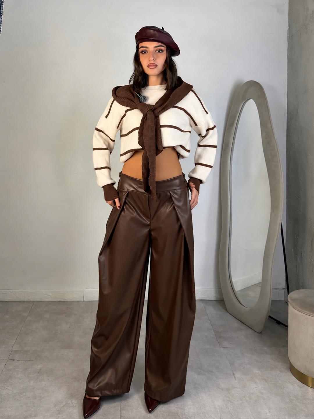 Pantaloni in eco pelle “Jolie”