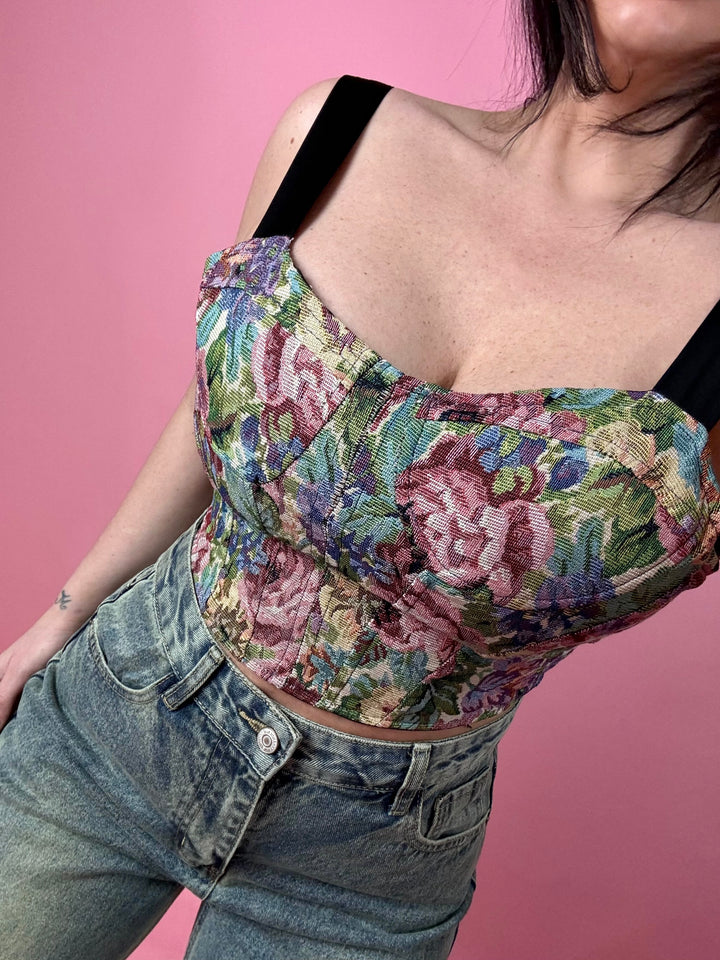 Crop top a fantasia “Flowers”