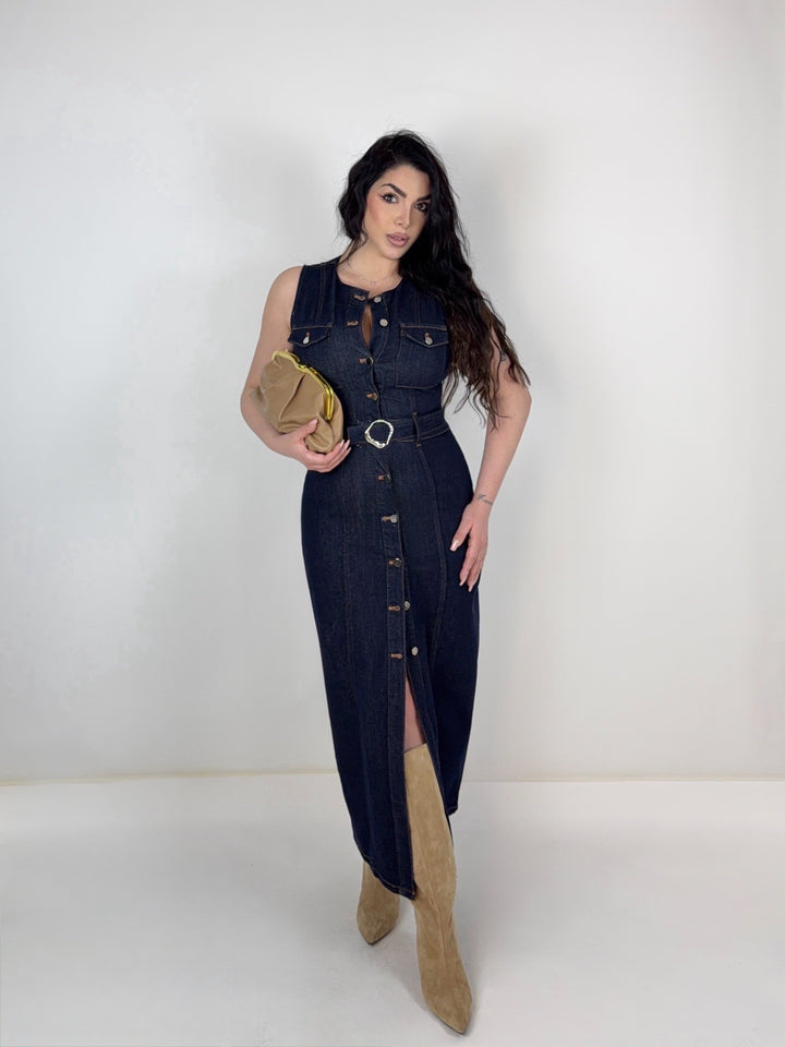 Abito in jeans con cintura “Zaira”