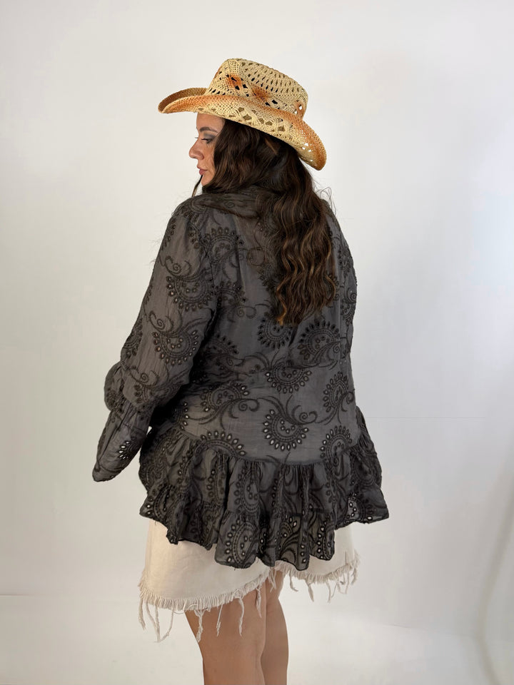 Camicia in pizzo sangallo “Raja”