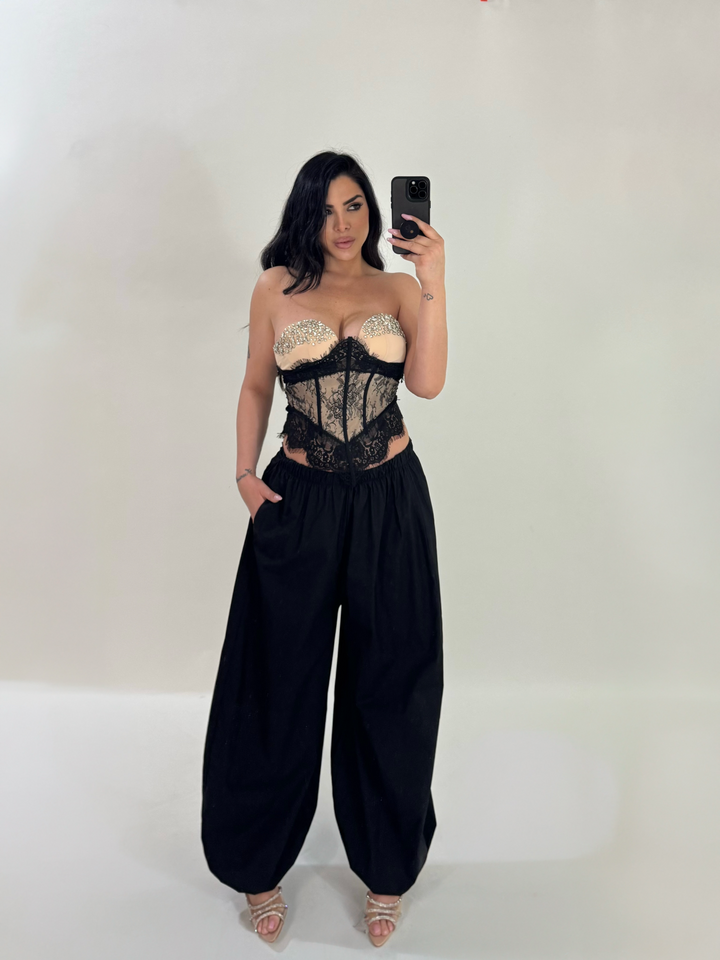 Pantaloni in cotone balloon “Daphne”
