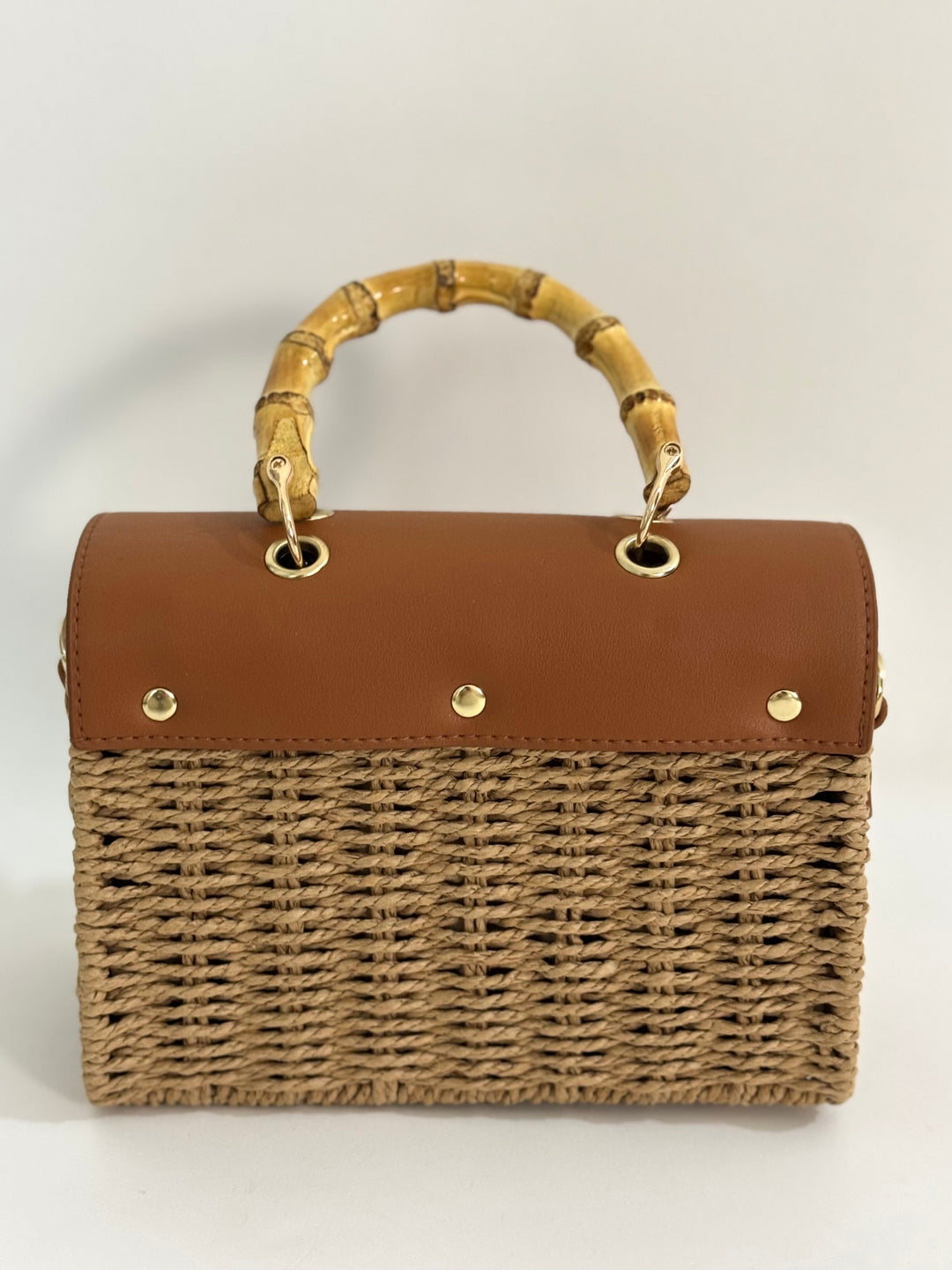 Borsa in rafia ed eco pelle “Diva”