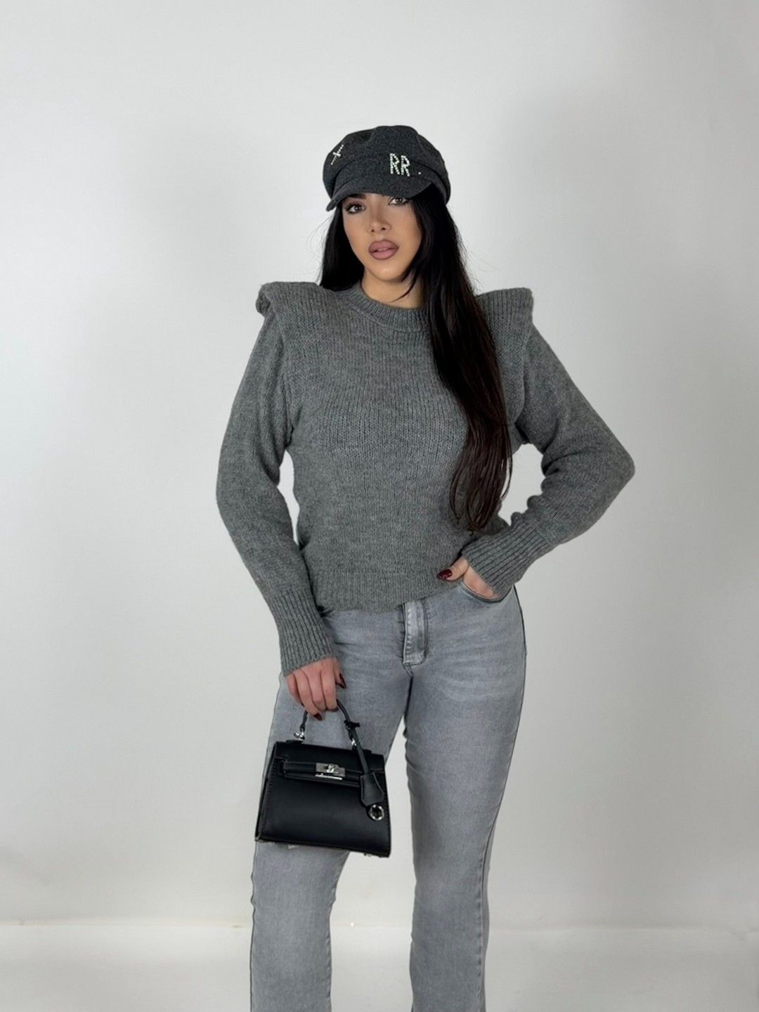 Maglione con spalline rinforzate “Delia”